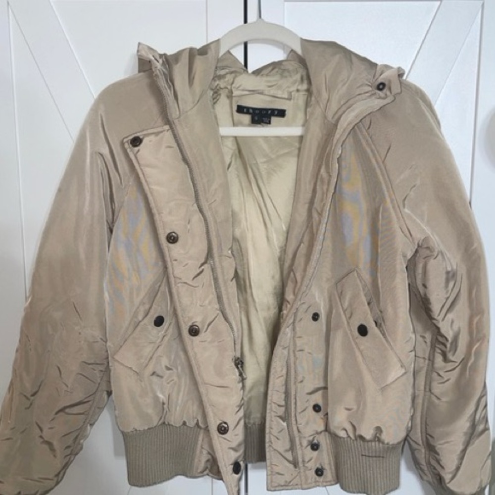 Theory Tan Hooded Wintercoat